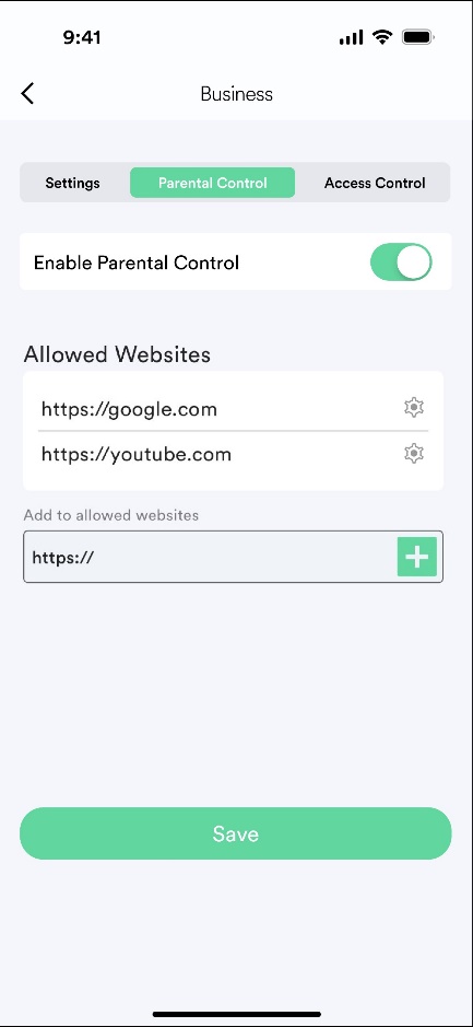 Rio Secured Rooms Device Parental Controls