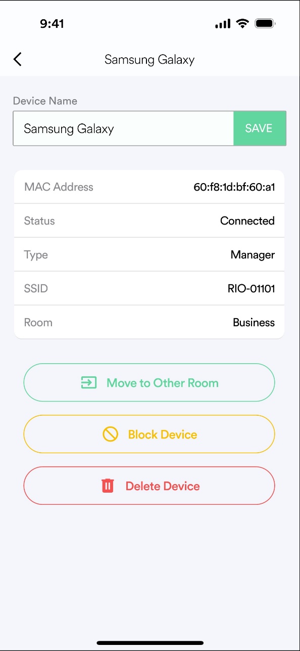Rio Secured Rooms Device Name