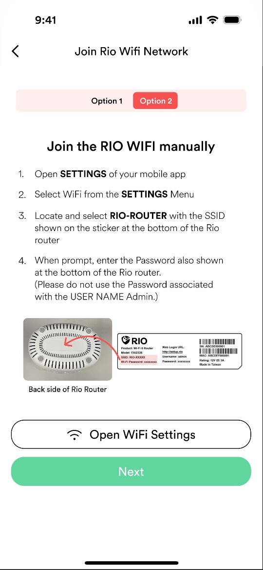 Join Rio Wifi Network Option 2 Join Rio WIFI Manually